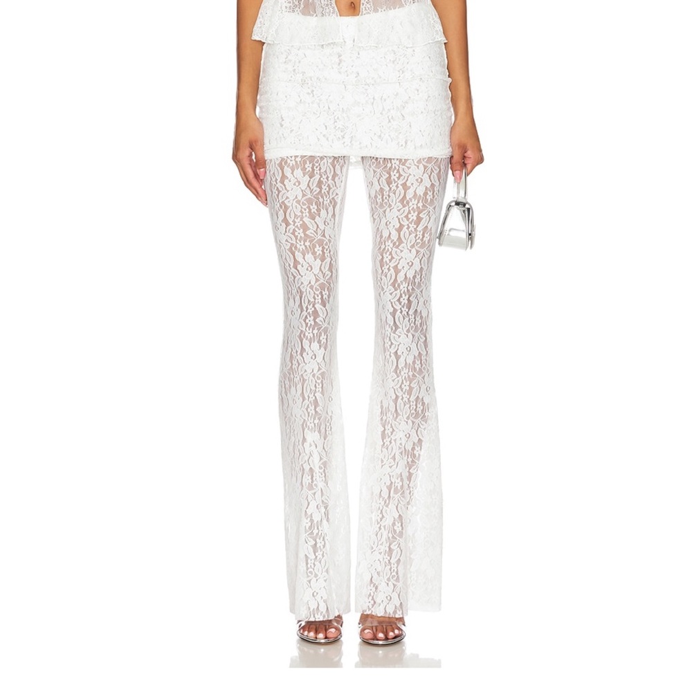 White Lace Chemise with Plunging V-Neckline